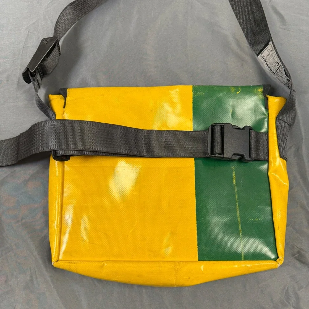 FREITAG F14 DEXTER Messenger Yellow & Green Black Vintage Recycled Tarpaulin